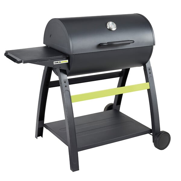 COOKING G - Barbecue charbon TONINA 70 acier – XXL 10 personnes – couvercle thermomètre plancha