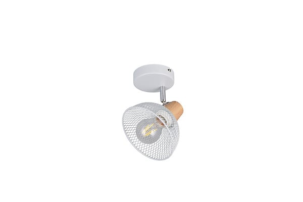 Applique grillage et bois e27 coloris gris