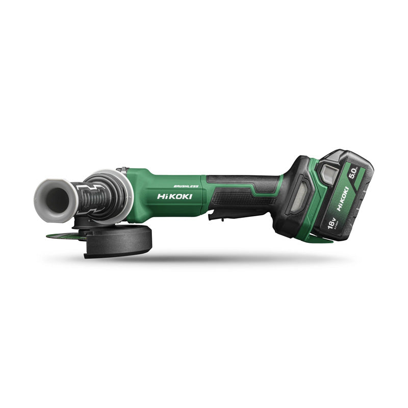Meuleuse Ø125mm 18V 5,0Ah Brushless - HIKOKI - G1813DFWQZ Inter.homme mort - poignée anti-vib.- Hitcase
