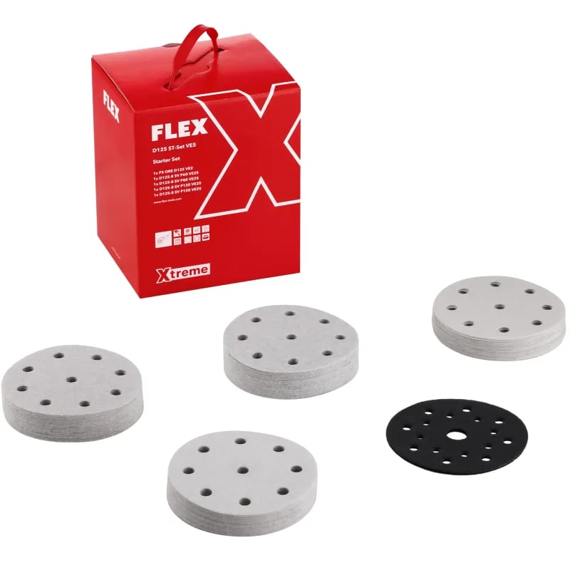 Set de démarrage papier abrasif FLEX D125 ST-Set VE5 universel Xtreme