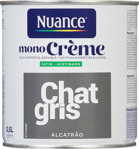 H17376-0L5 - Peinture MonoCrème - Chat gri