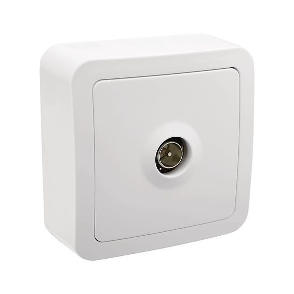 Prise TV en saillie blanc