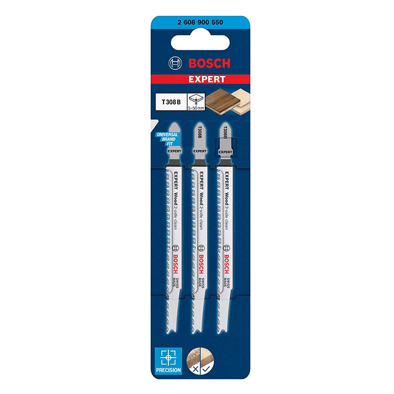 3 Lames de scie sauteuse BOSCH EXPERT T 308 B