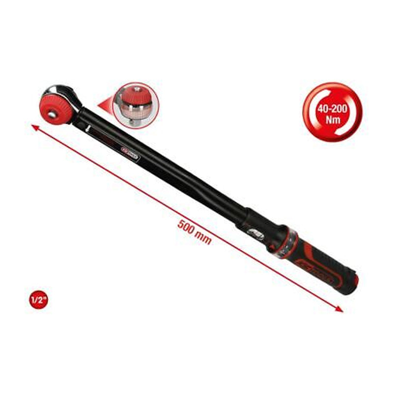 Clé dynamométrique ERGOTORQUEprécision® 1/2'', 40-200 Nm - KS TOOLS - 516.1442