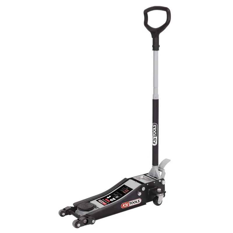 Cric hydraulique extra-bas acier ULTIMATE 2T avec double-roues avant - KS TOOLS - 161.0372