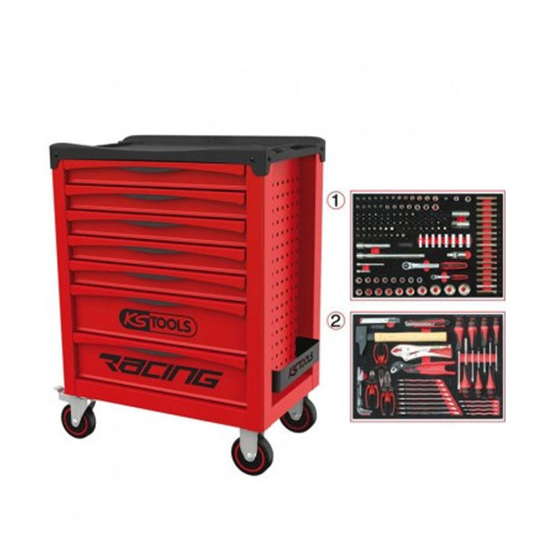 Servante RACING 7 tiroirs équipée de 184 outils - KS TOOLS - 855.7184