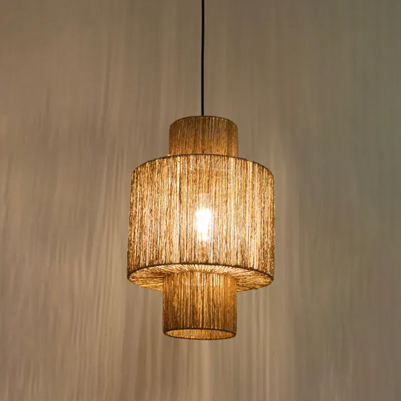 Abat-jour pour suspension Charles en jute - ⌀ 30 cm - marron