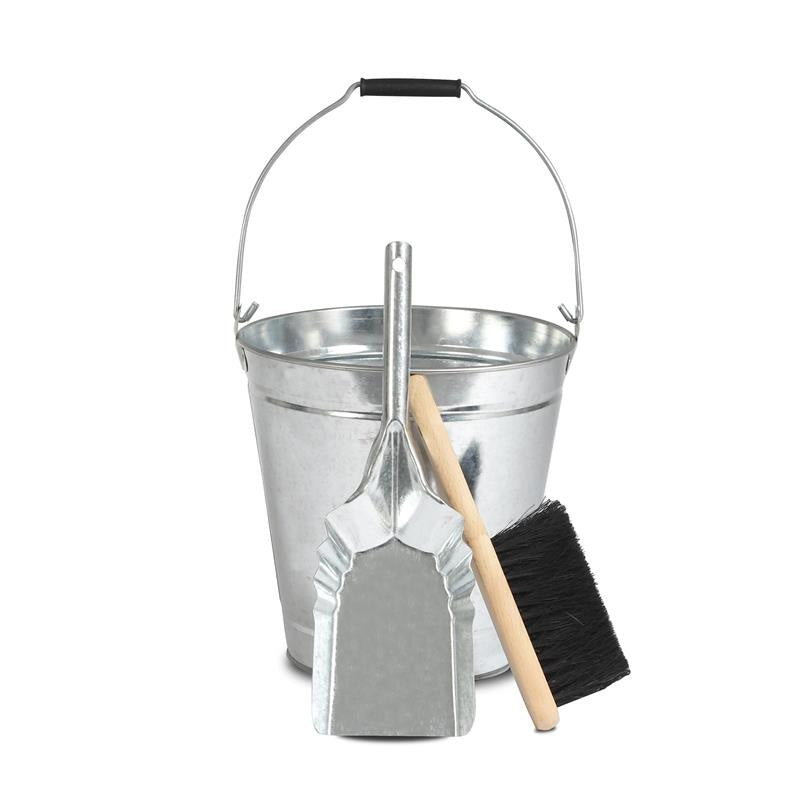 Ensemble seau + pelle + balai acier galvanisé