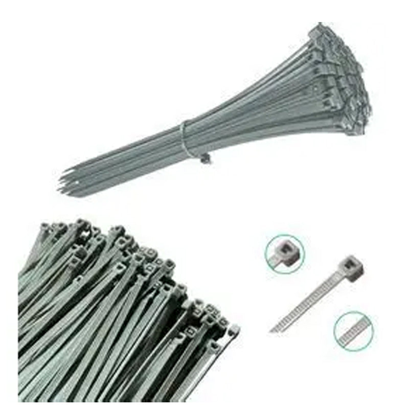 Lot de 100 attaches câbles gris diamètre 9mm
