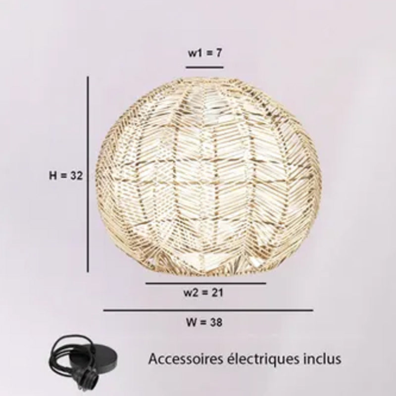 Abat-jour pour suspension Mia en rotin - ⌀ 38 cm - naturel