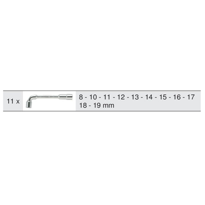 Module de clés à pipe débouchées - 6 pans, 11 pièces - KS TOOLS - 713.2011