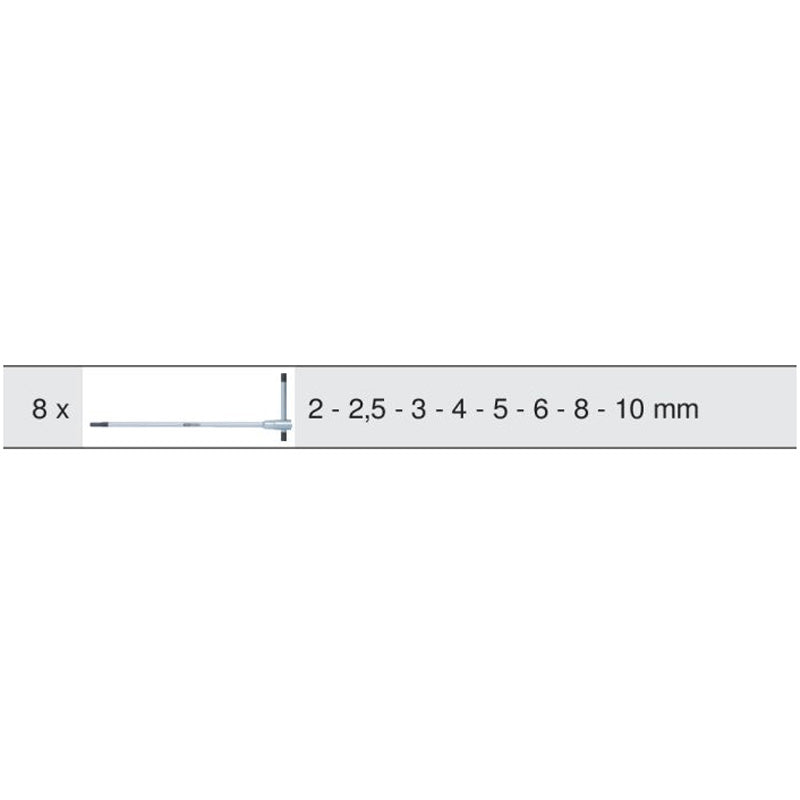 Module de clés mâles 6 pans à poignée en T, 8 pièces - KS TOOLS - 713.5017