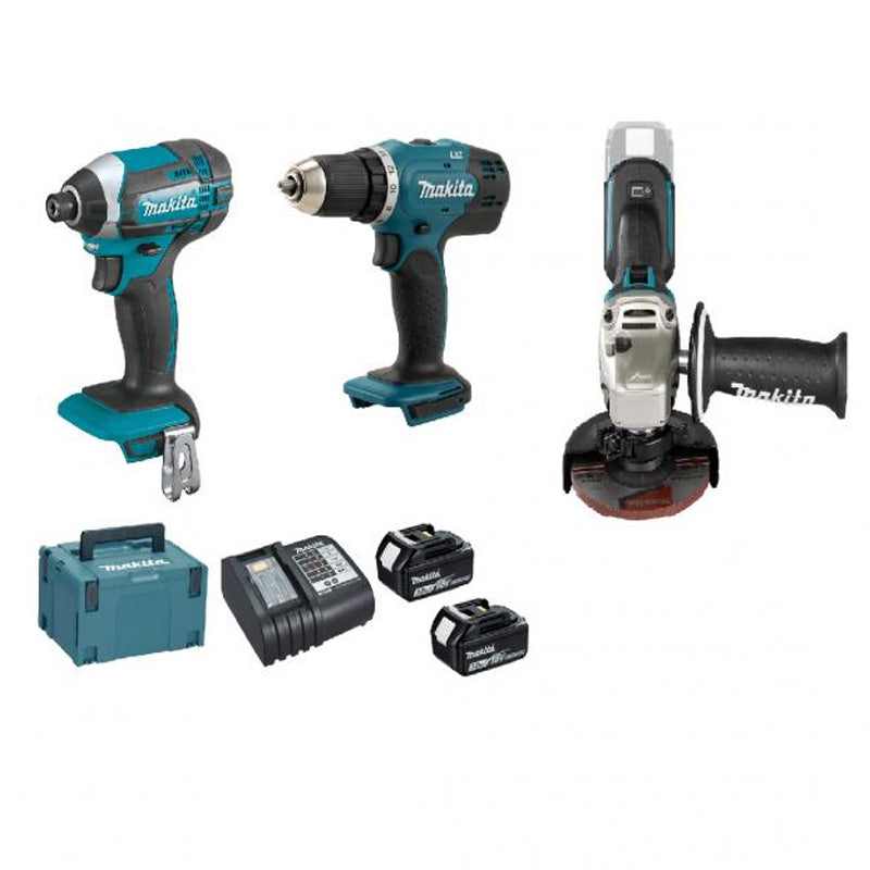 Pack 3 outils MAKITA DLX2141JX2 + DGA504Z