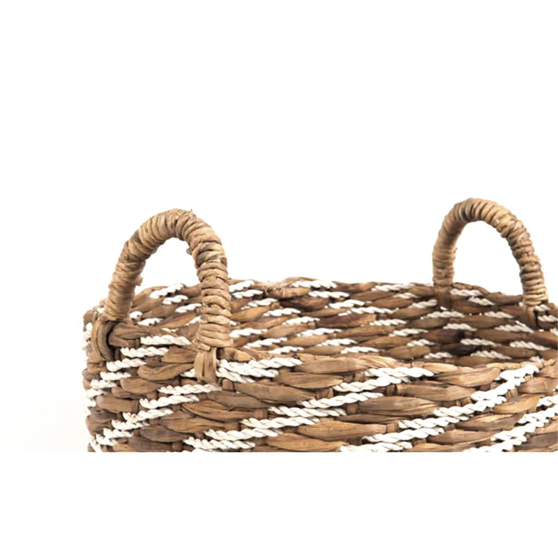 Panier souple Elise - 35 x 35 x 35 cm - taille L - jute - motifs chevrons