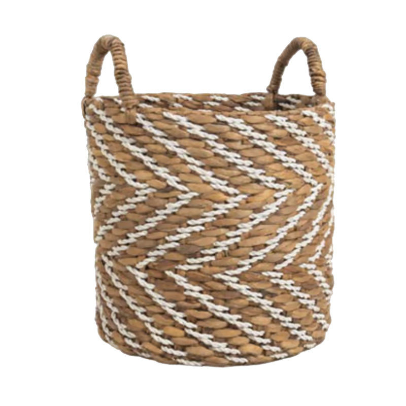 Panier souple Elise - 35 x 35 x 35 cm - taille L - jute - motifs chevrons
