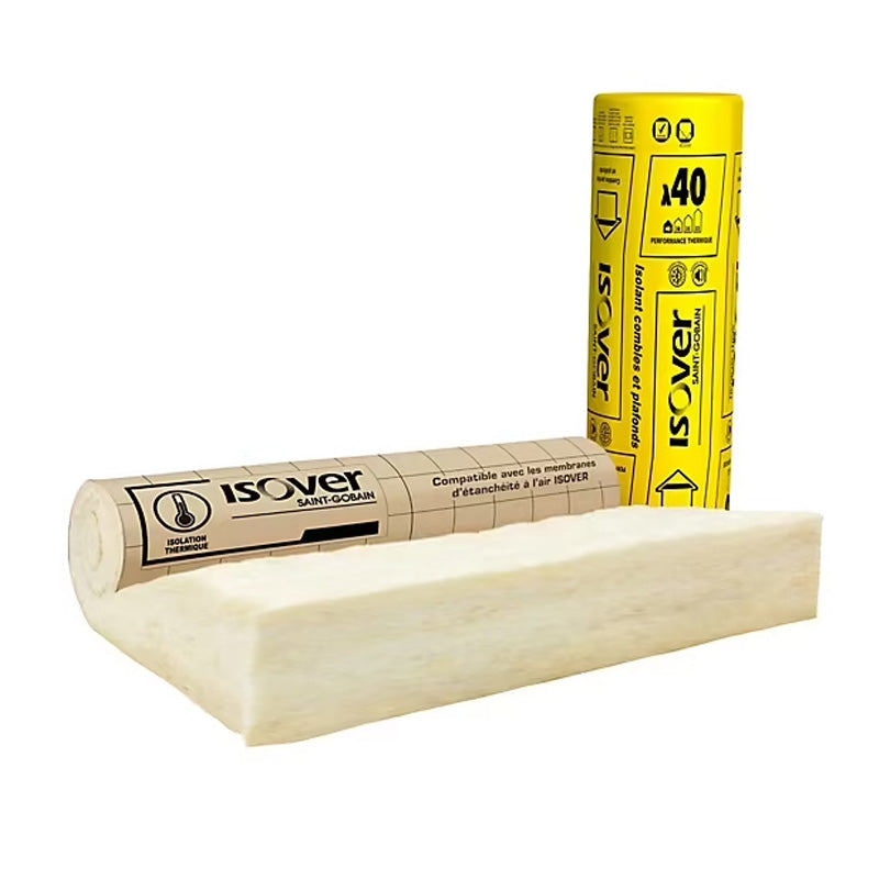 Rouleau laine de verre ISOVER Combles perdus et plafonds 3,5x1,2m 240mm