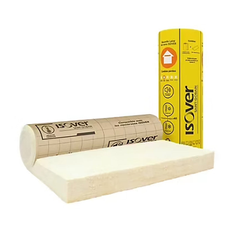 Rouleau laine de verre ISOVER Combles perdus et plafonds 3,5x1,2m 240mm