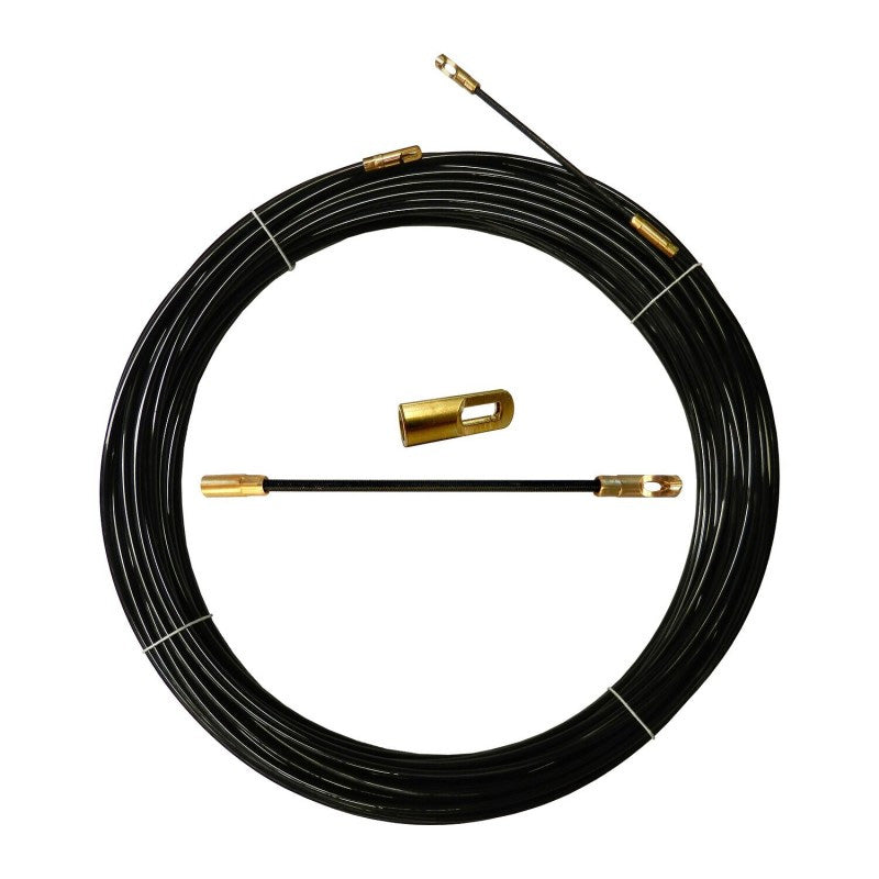 Tire fils noir en nylon Ø4mm, 10m, à tête interchangeable TECNID - VELAMP - SYN4-010