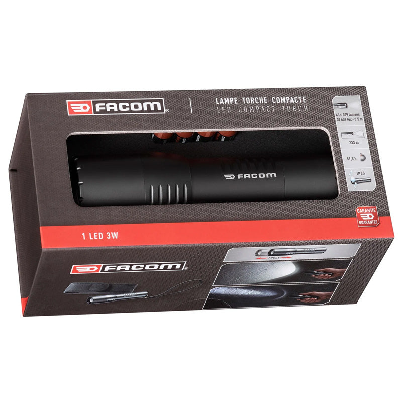 Lampe Torche Compacte - FACOM - 1 Led 3W - 5 Modes d'Éclairages - 79.CBTPB