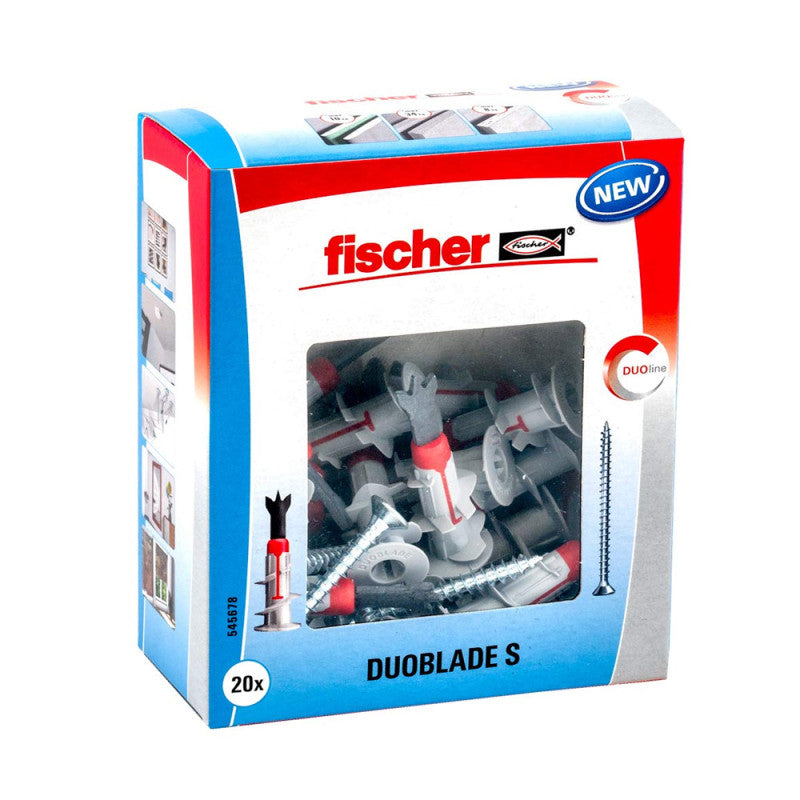 Boite de 20 chevilles bi matière DUOBLADE FISCHER 545678 44 mm avec vis 4,5 x 40 mm