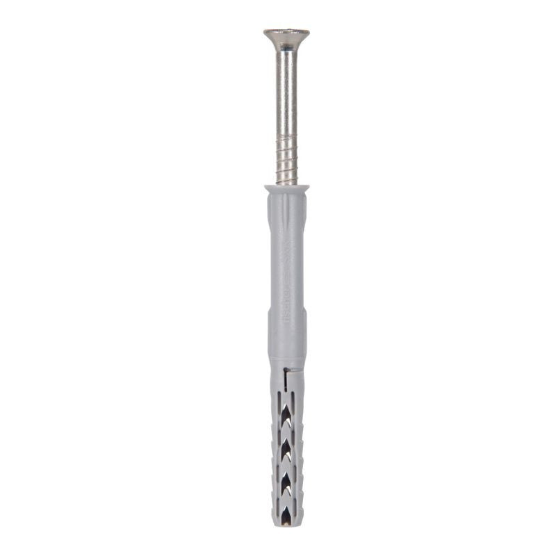 Boite de 50 chevilles rallongées SXR 10x160 T FISCHER 46267 (avec vis tête fraisée en acier électrozingué)