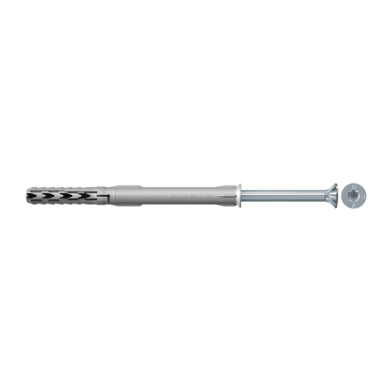 Boite de 50 chevilles rallongées SXR 10x160 T FISCHER 46267 (avec vis tête fraisée en acier électrozingué)
