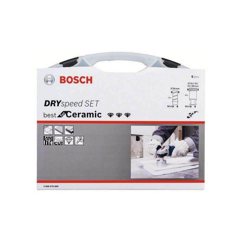 Coffret 5 scie trépans Diamant DrySpeed BOSCH 2608576669