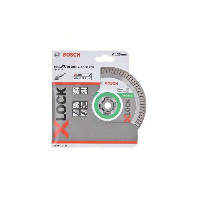 Disque à tronçonner diamanté BOSCH Professonal X-LOCK Best for Ceramic Extra Clean Turbo Ø 125x22,23x1,4x7