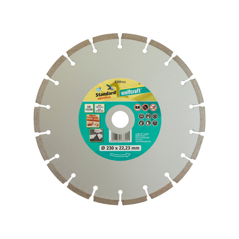 Disque à tronçonner segmenté diamant WOLFCRAFT 8389000 Ø230 mm x 22.2 mm