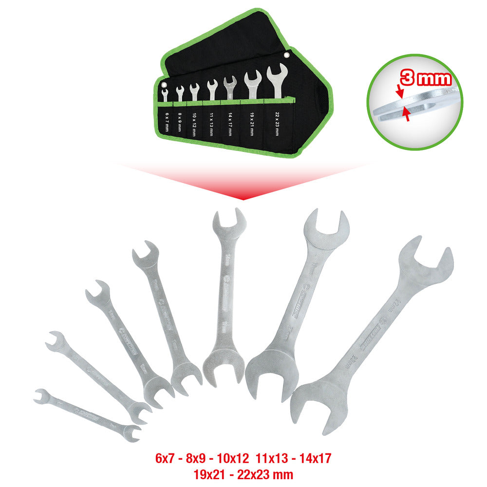 Jeu de clés à fourches extra-plates COMPETITION, 7 pcs - KS Tools - 512.0207 COMPETITION