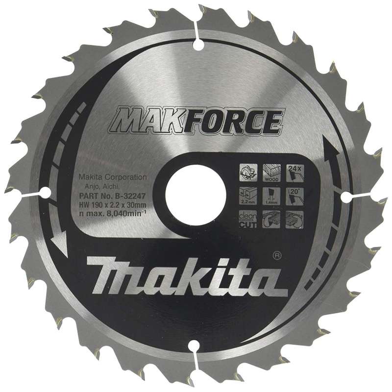Lame de scie circulaire MAKITA B-32247 (B-08056) MAKFORCE 190 x 30 x 24 dents