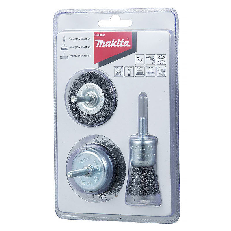 Lot de 3 brosses boisseau pour perceuse MAKITA D-66070
