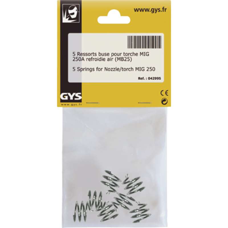Lot de 5 ressorts buse torche mig 250 a GYS 042995