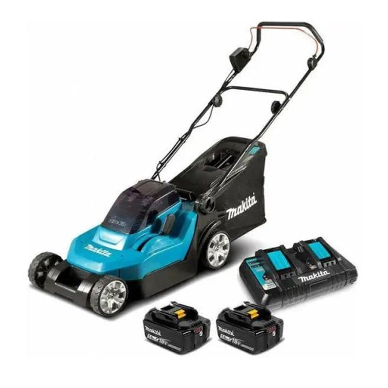 Tondeuse à gazon sans fil MAKITA DLM382PM2 LTX 36V + 2 batteries 4,0 Ah + 1 Chargeur double rapide 38cm 40L