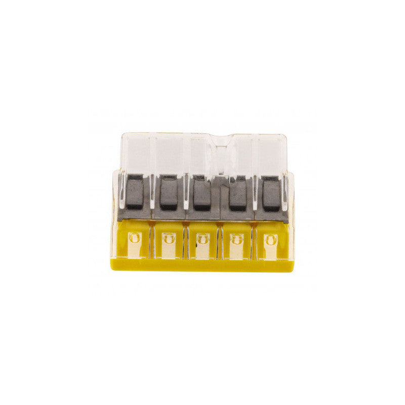 Pack de 10 bornes de connexion rapide à levier WAGO 5 entrées fil rigide - S2273