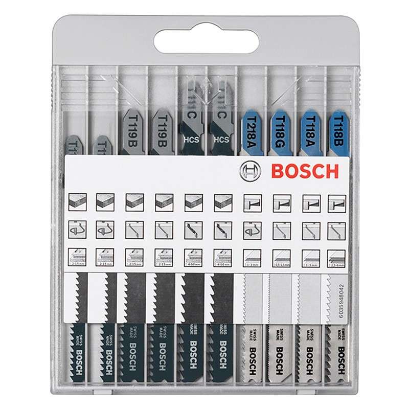 Pack de 10 Lames BOSCH PRO 2607010630 Basic for Metal and Wood pour scie sauteuse (BOIS et METAL)