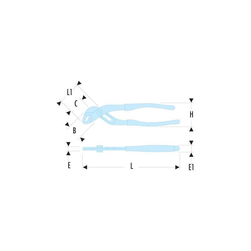 Pince multiprise entrepassée FACOM 181A.25CPEPB 250 mm (12 positions)