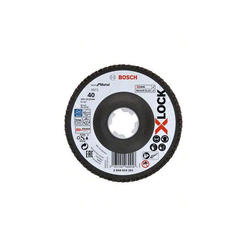 Plateau à lamelles BOSCH Professional X-LOCK X571 Best for Metal Ø 125 mm