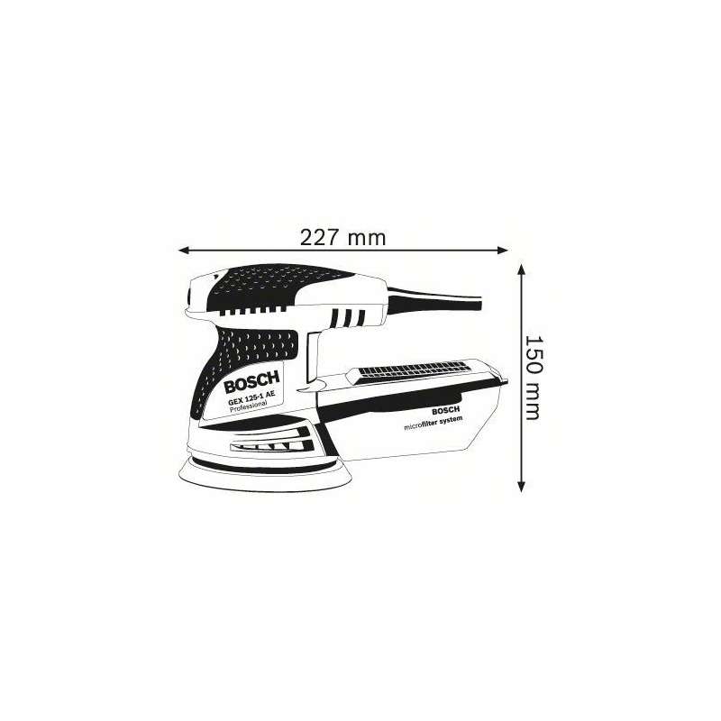 Ponceuse Excentrique BOSCH GEX 125-1 AE Professional Ø 125 mm 250 W