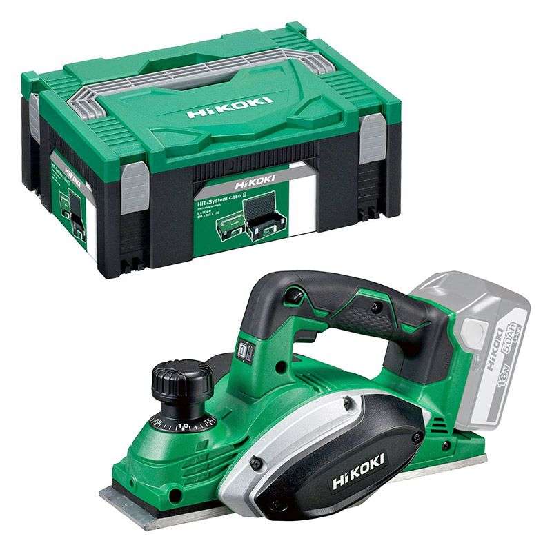 Rabot sans fil HIKOKI P18DSLW2Z + Hitcase 82mm 18V (vendu sans batterie)