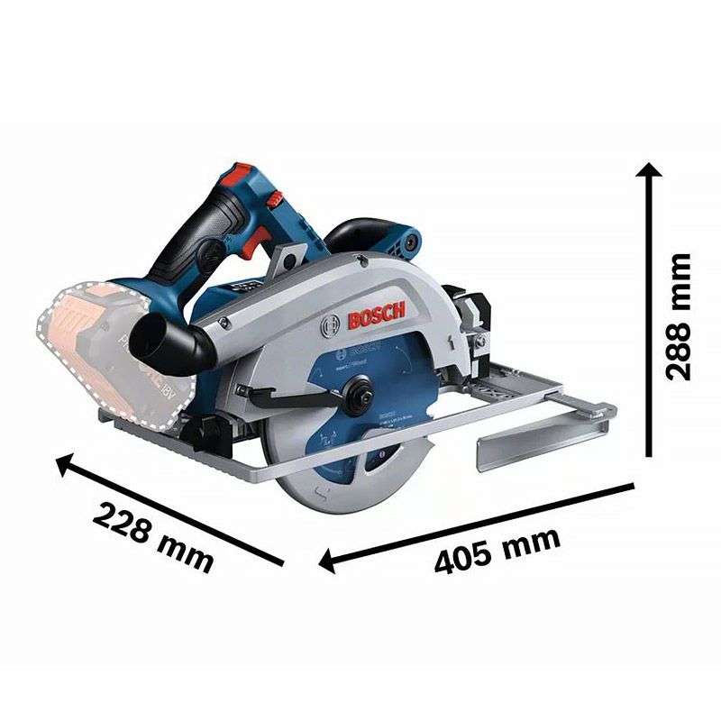Scie circulaire sans fil BITURBO BOSCH GKS 18V-68 GC Professional en L-Boxx (2x8Ah)