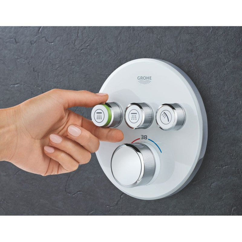 Thermostatique encastré GROTHERM SMARTCONTROL GROHE 29904LS0 - 3 sorties - blanc