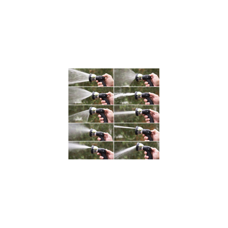 Tuyau extensible GREEN & GROW GG008573+GG006760 + pistolet multi-jets + Support en métal