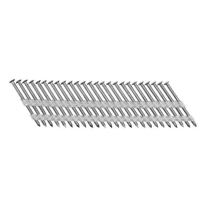 1000 Pointes en Bandes 34° -  70 mm x 2.8 34° Tête Bombée Inox A4 Annelée Liaison Plastique NORFIX NFX11414 A4