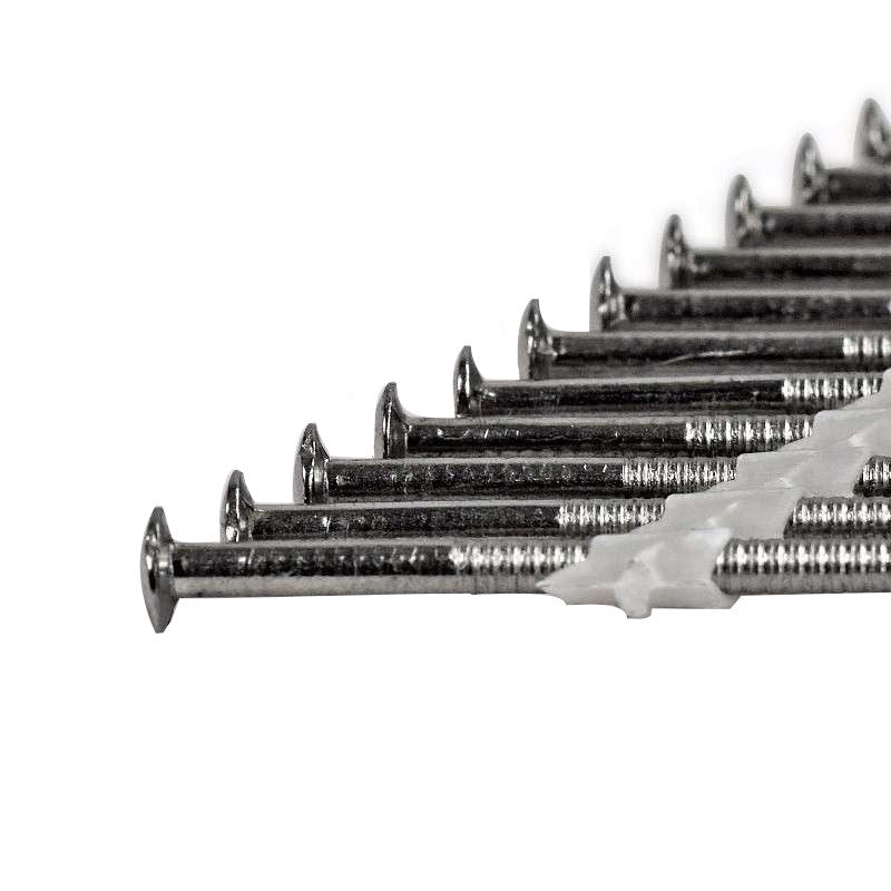 1000 Pointes en Bandes 34° -  65 x 2.8 mm 34° Tête Bombée Inox A4 Annelée Liaison Plastique NORFIX NFX11413 A4