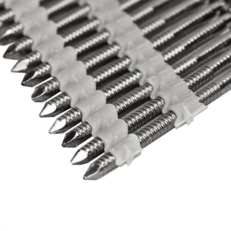 1000 Pointes en Bandes 34° -  65 x 2.8 mm 34° Tête Bombée Inox A4 Annelée Liaison Plastique NORFIX NFX11413 A4