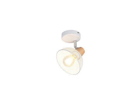 Applique grillage et bois e27 coloris gris