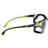 Lunettes 3M™ Solus™ 1000 traitement Scotchgard™ - Branches Vert/Noir - Joint amovible  Transparent