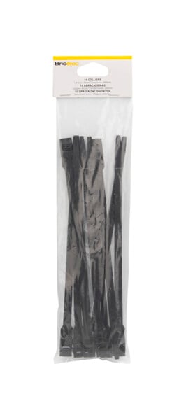 10 colliers de serrage, largeur 9mm, longueur 260mm Noir BRICELEC