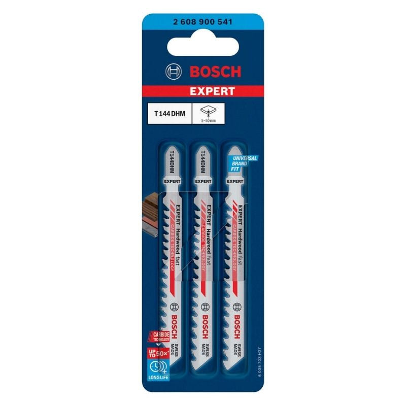 3 Lames scie sauteuse en "T" EXPERT 2608900541 Carbure Bois dur 100mm